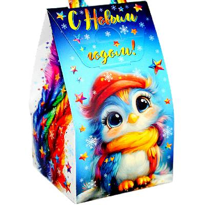 Детский новогодний подарок в картонной упаковке весом 180 грамм