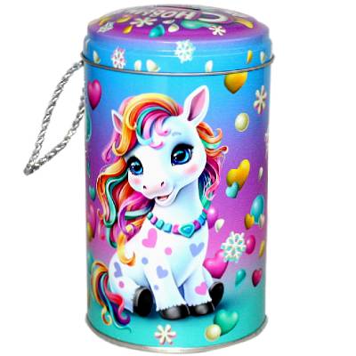 Сладкий подарок на Новый Год в жестяной упаковке весом 400 грамм 