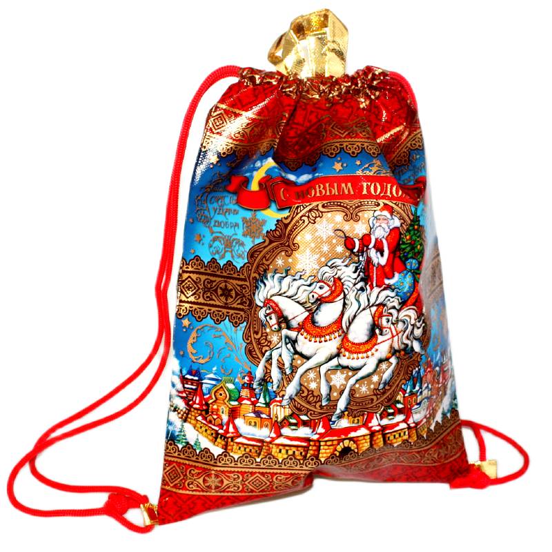 Сладкий подарок на Новый Год в мешочке весом 1800 грамм