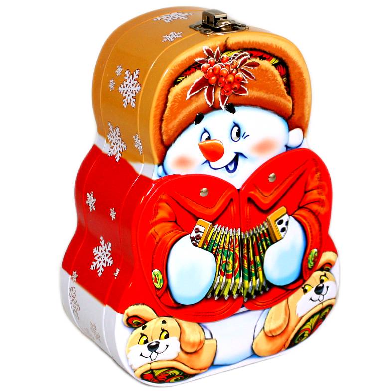 Сладкий подарок на Новый Год в жестяной упаковке весом 294 грамма